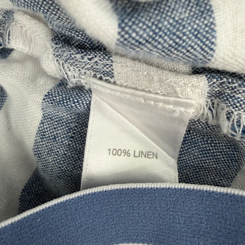 J. Jill Love Linen Womens Sz M Blue & White Striped Maxi Skirt Coastal Nautical